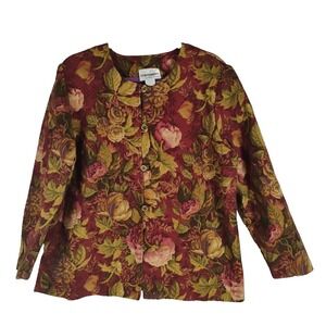 Vintage Statement New‎ Frontier Womens Sz 16 Floral Blazer Jacket